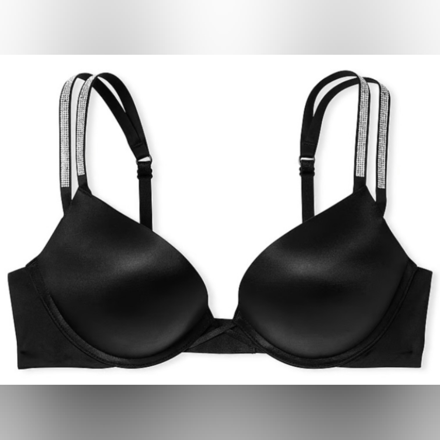 34b Victoria's Secret Double Shine Strap Bombshell Bra Black